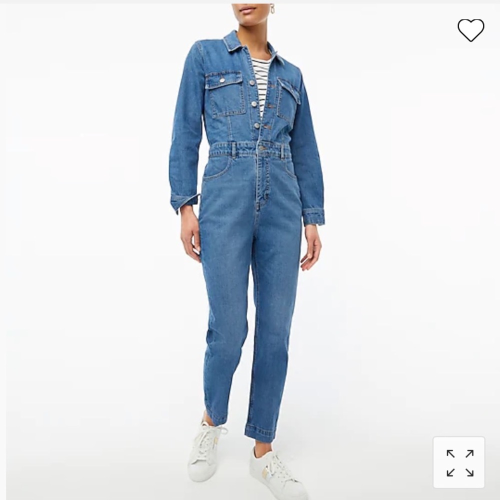 NWT JCrew Denim jean long sleeve Jumpsuit